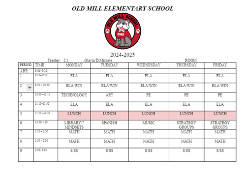 Schedule 2024